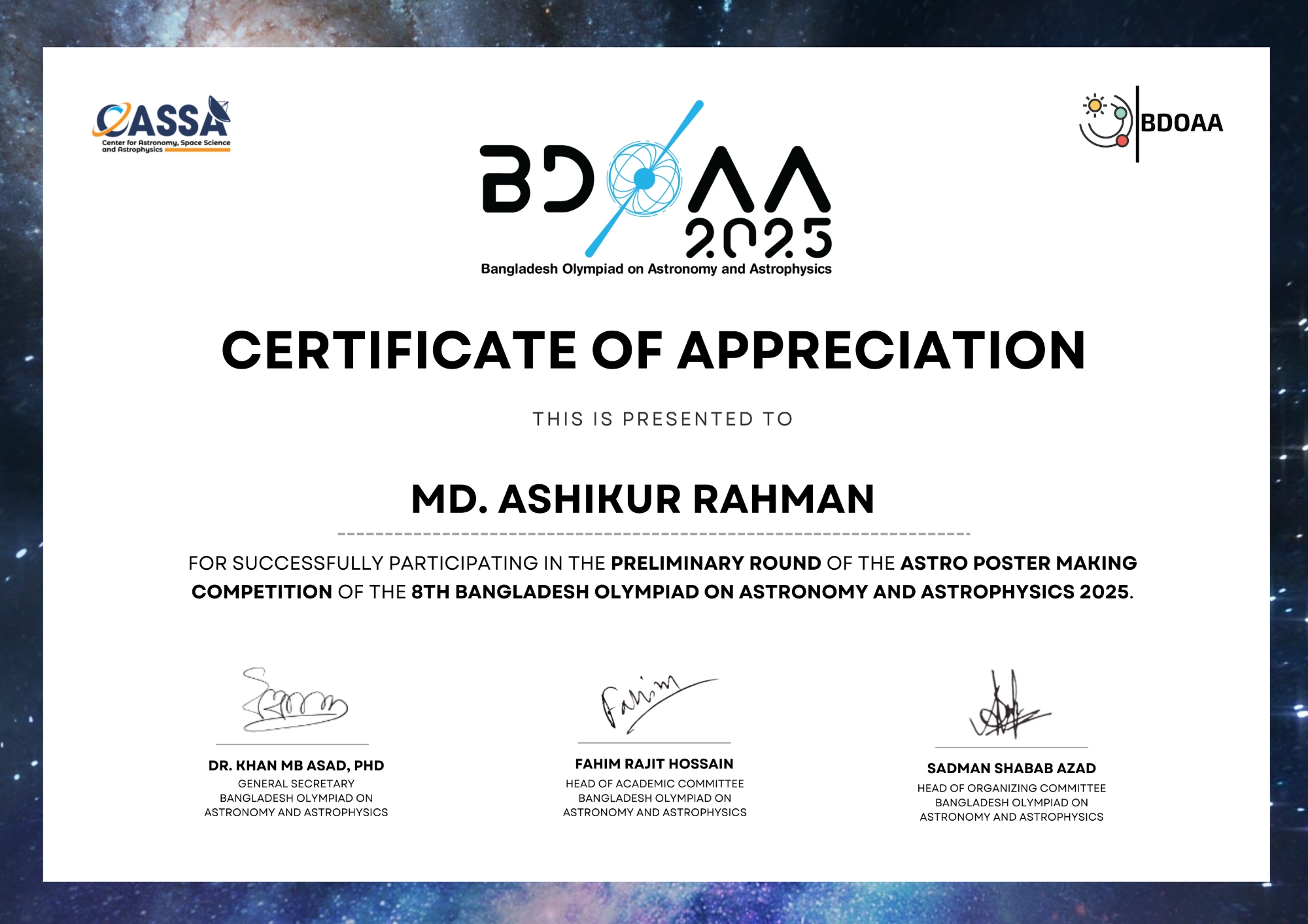 Olympiad Certificate 4